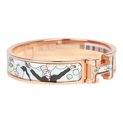 Hermes Dans Les Nuages Clic Clac H Narrow Enamel Bracelet 